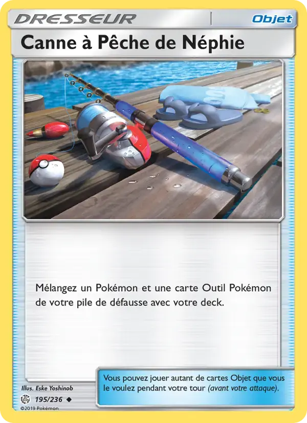 Carte Pokémon Canne à Pêche de Néphie #195 — Éclipse Cosmique