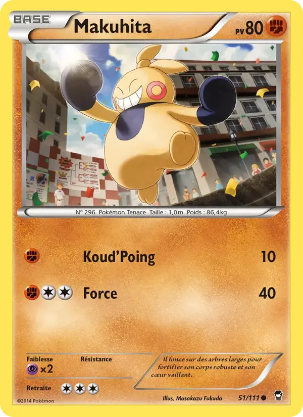 Carte Pokémon Makuhita #51 — Poings Furieux