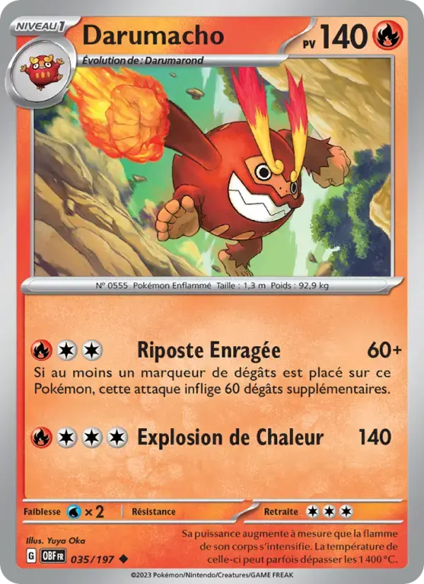 Carte Pokémon Darumacho #035 — Flammes Obsidiennes