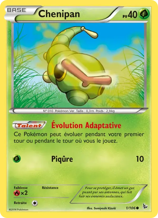 Carte Pokémon Chenipan #1 — Étincelles