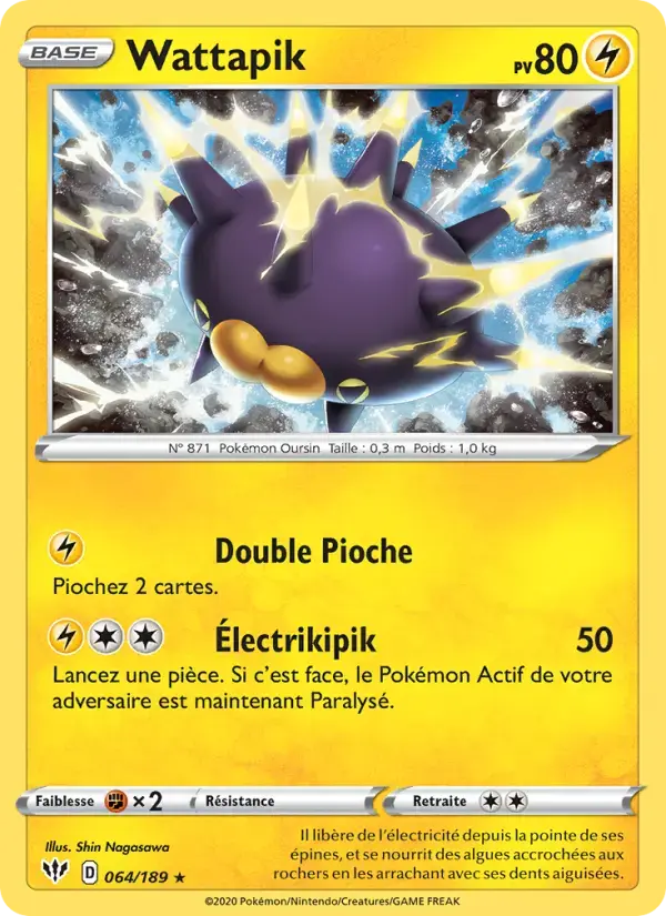 Carte Pokémon Wattapik #64 — Ténèbres Embrasées