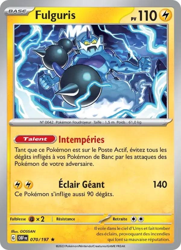 Carte Pokémon Fulguris #070 — Flammes Obsidiennes