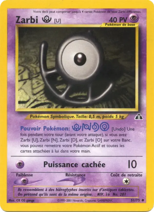 Carte Pokémon Zarbi U #51 — Neo Discovery