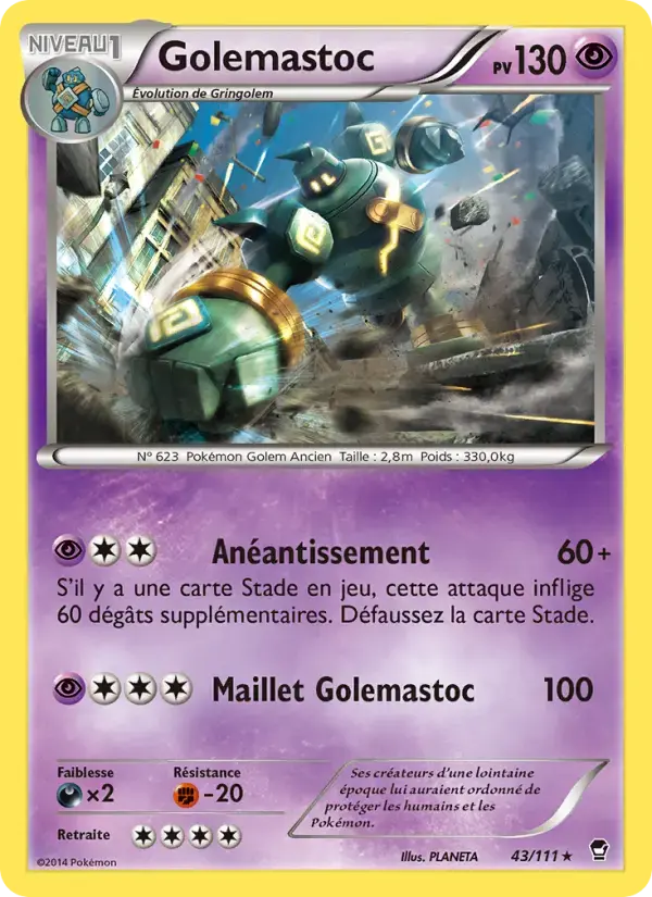 Carte Pokémon Golemastoc #43 — Poings Furieux