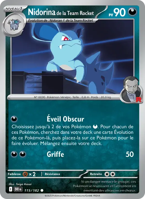 Carte Pokémon Nidorina de la Team Rocket #115 — Rivalités Destinées