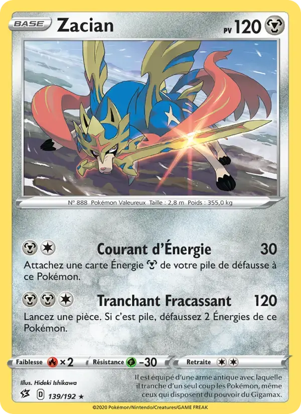 Carte Pokémon Zacian #139 — Clash des Rebelles