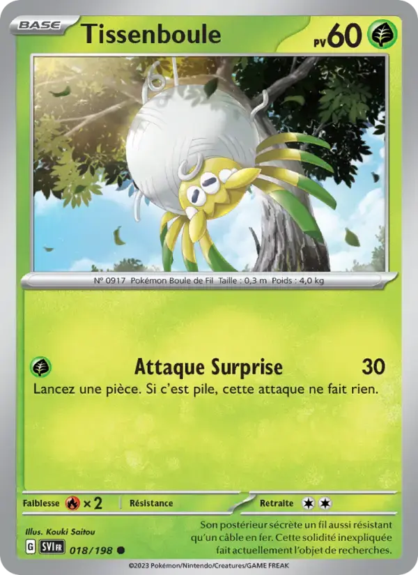 Carte Pokémon Tissenboule #018 — Écarlate et Violet
