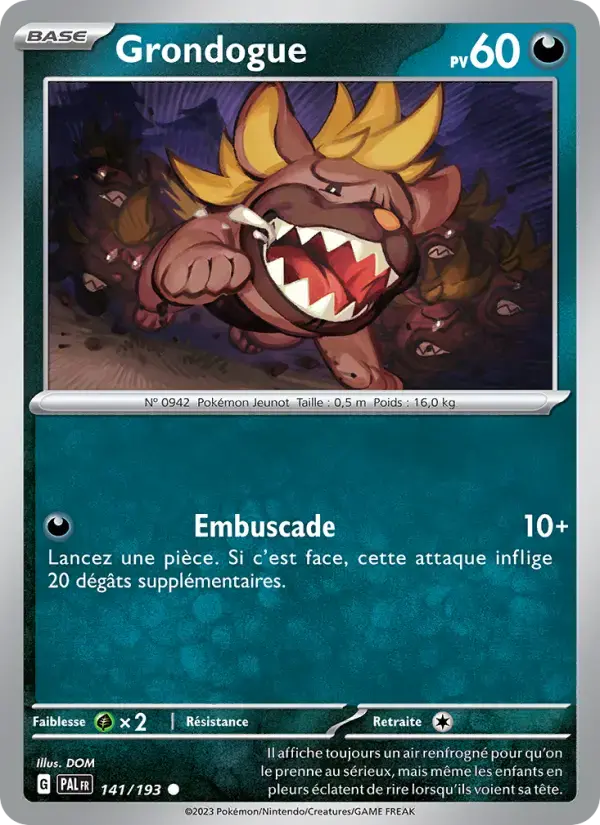 Carte Pokémon Grondogue #141 — Évolutions à Paldea