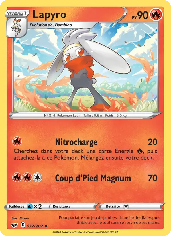 Carte Pokémon Lapyro #32 — Épée et Bouclier