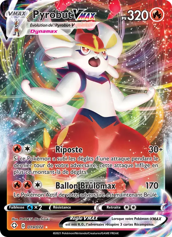 Carte Pokémon Pyrobut VMAX #19 — Destinées Radieuses