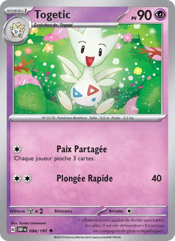 Carte Pokémon Togetic #084 — Flammes Obsidiennes