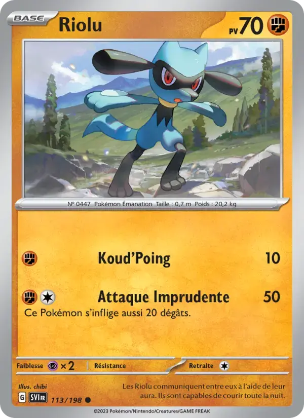 Carte Pokémon Riolu #113 — Écarlate et Violet