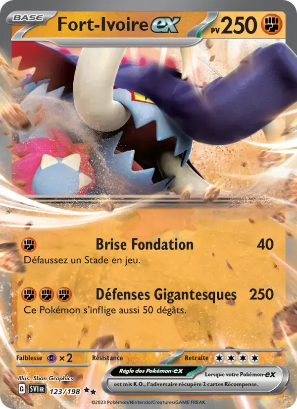 Carte Pokémon Fort-Ivoire-ex #123 — Écarlate et Violet