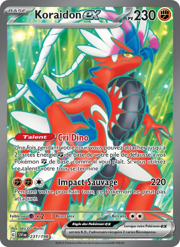 Carte Pokémon Koraidon-ex #231 — Écarlate et Violet
