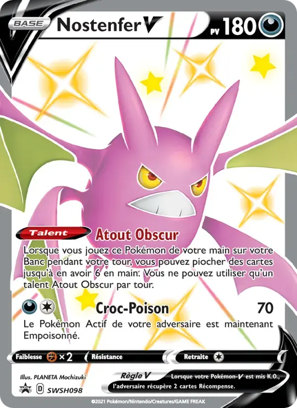 Carte Pokémon Nostenfer V #SWSH098 — Promos Épée et Bouclier