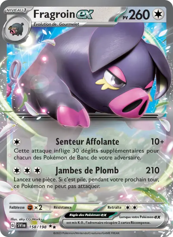 Carte Pokémon Fragroin-ex #158 — Écarlate et Violet
