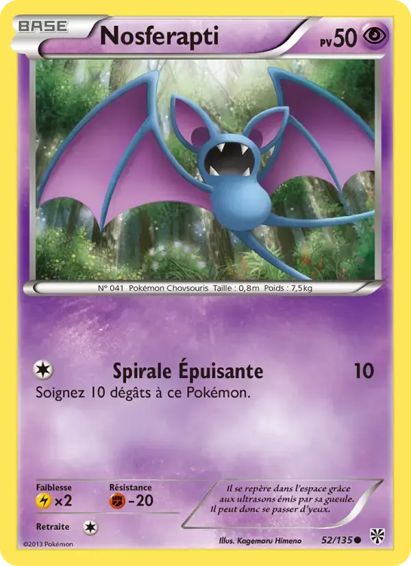 Carte Pokémon Nosferapti #52 — Tempête Plasma