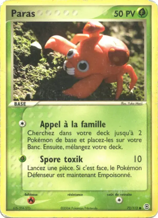 Carte Pokémon Paras #72 — Rouge Feu & Vert Feuille