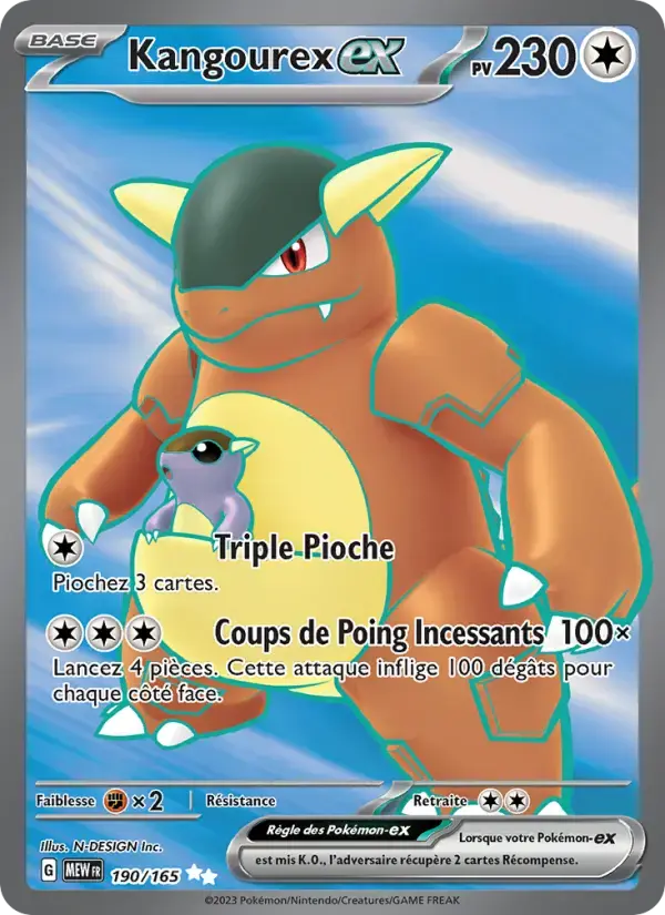 Carte Pokémon Kangourex-ex #190 — Pokémon 151