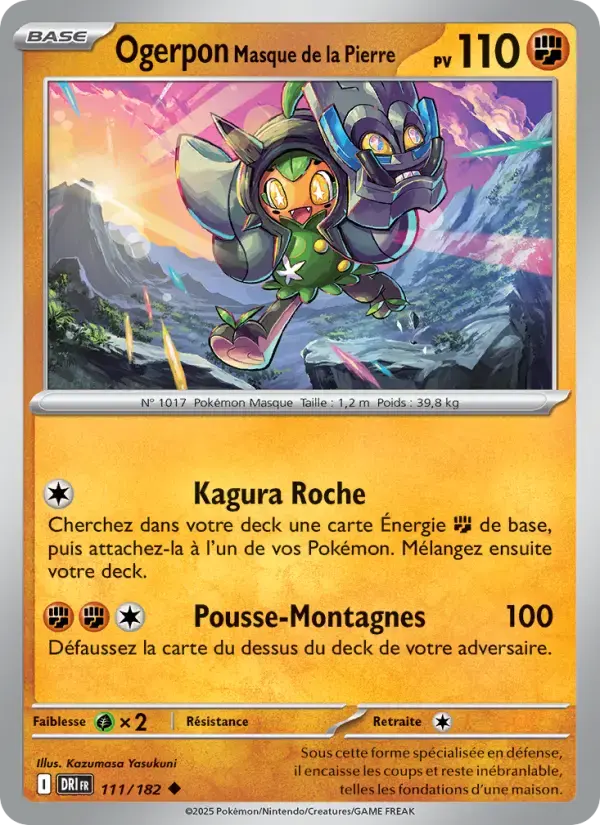 Carte Pokémon Ogerpon Masque de la Pierre #111 — Rivalités Destinées