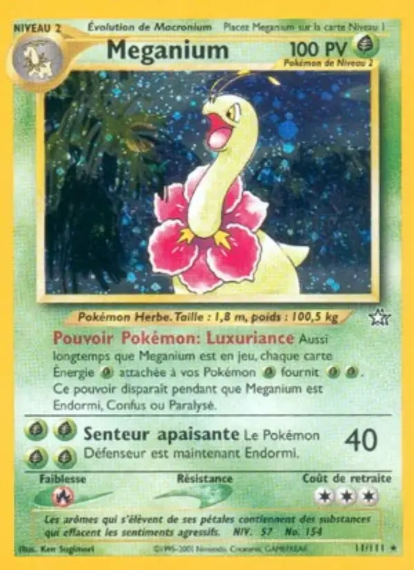 Carte Pokémon Meganium #11 — Neo Genesis