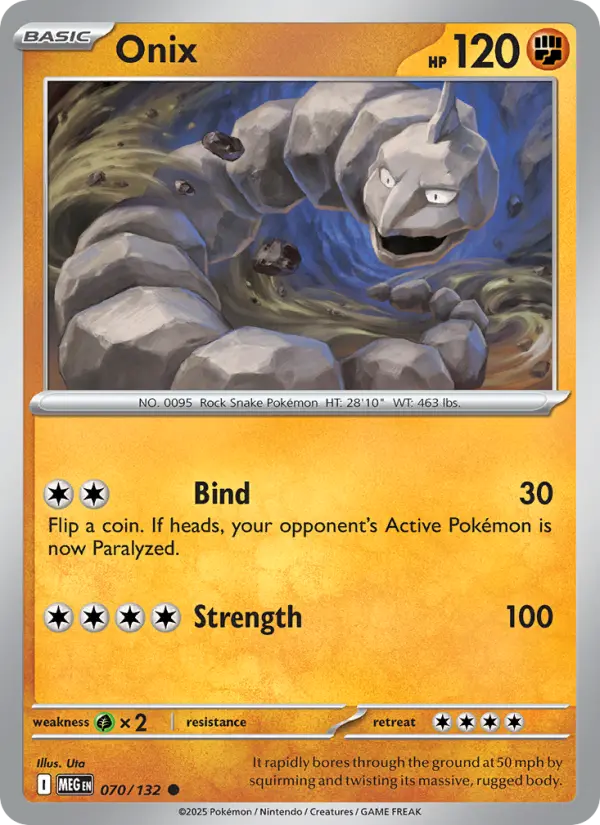 Carte Pokémon Onix #070 — Méga-Évolution