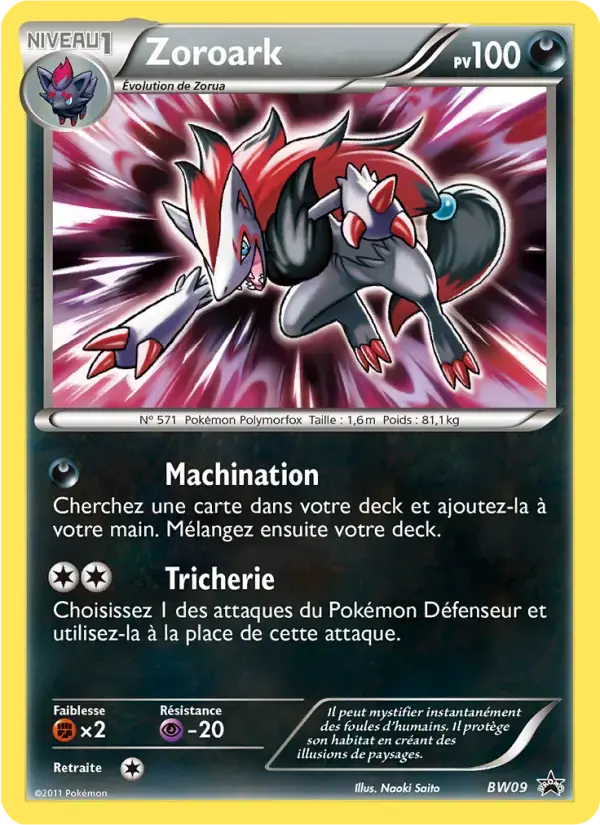 Carte Pokémon Zoroark #BW09 — Promos Noir et Blanc