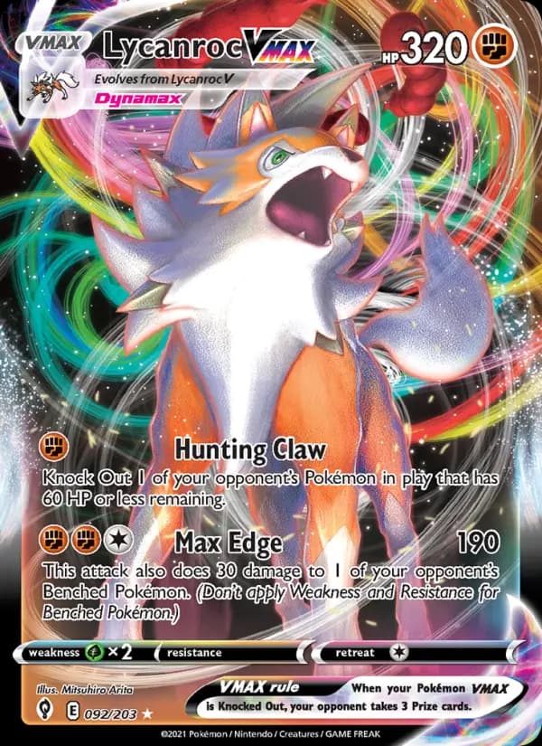 Lycanroc VMAX #92 — Evolving Skies