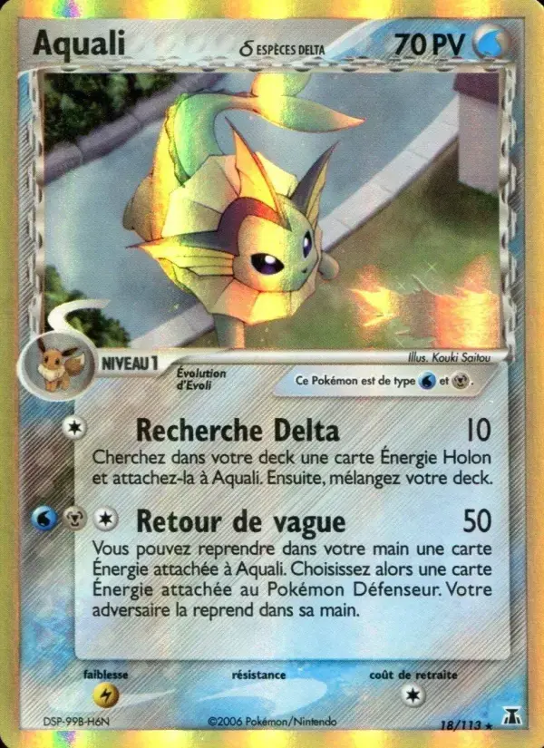 Carte Pokémon Aquali δ #18 — Espèces Delta