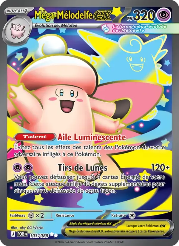 Carte Pokémon Méga-Mélodelfe-ex #103 — Équilibre Parfait