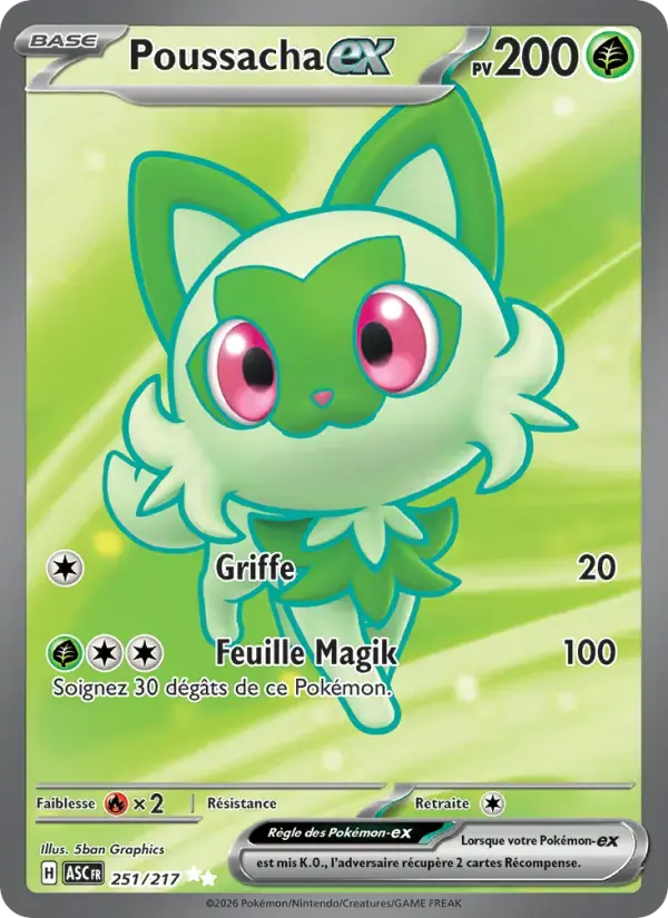 Carte Pokémon Poussacha-ex #251 — Héros Transcendants