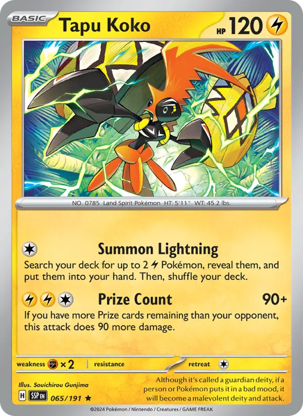 Carte Pokémon Tokorico #065 — Étincelles Déferlantes