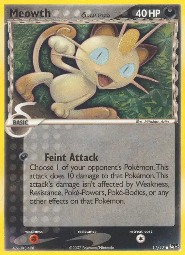 Carte Pokémon Miaouss δ #11 — POP 5
