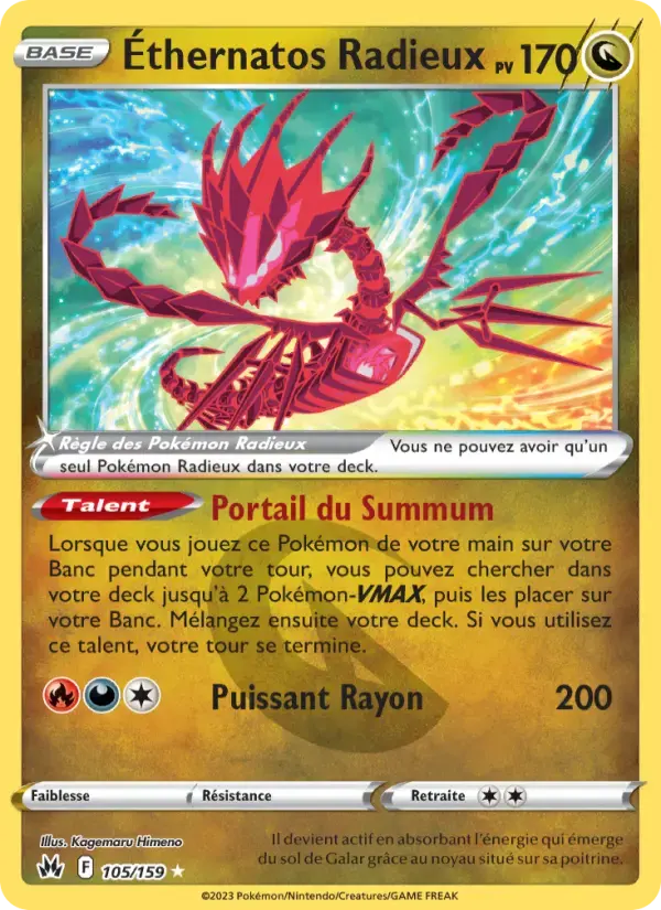 Carte Pokémon Éthernatos Radieux #105 — Zénith Suprême