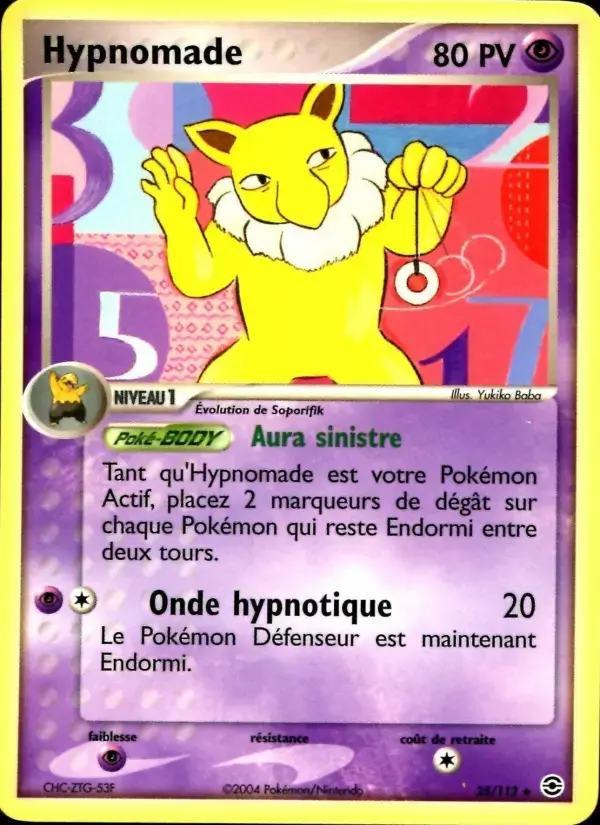 Carte Pokémon Hypnomade #25 — Rouge Feu & Vert Feuille