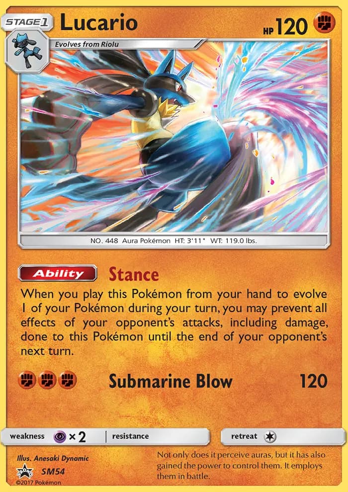 Carte Pokémon Lucario #SM54 — Promos Soleil et Lune
