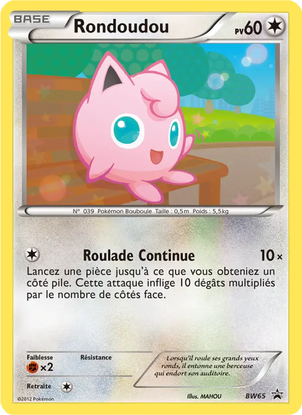 Carte Pokémon Rondoudou #BW65 — Promos Noir et Blanc