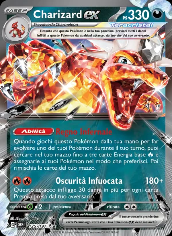 Carte Pokémon Dracaufeu-ex #125 — Flammes Obsidiennes
