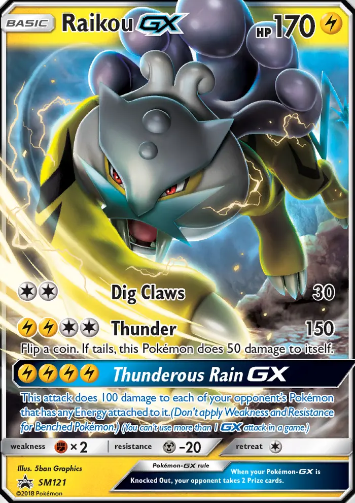 Carte Pokémon Raikou GX #SM121 — Promos Soleil et Lune