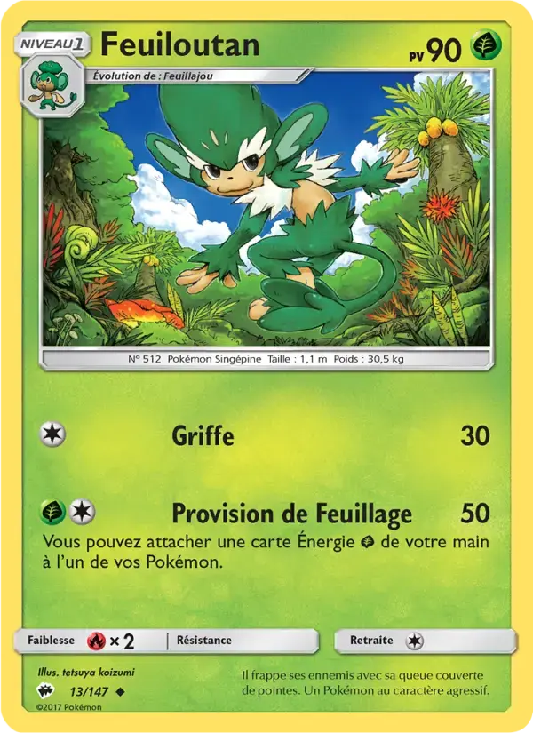 Carte Pokémon Feuiloutan #13 — Ombres Ardentes