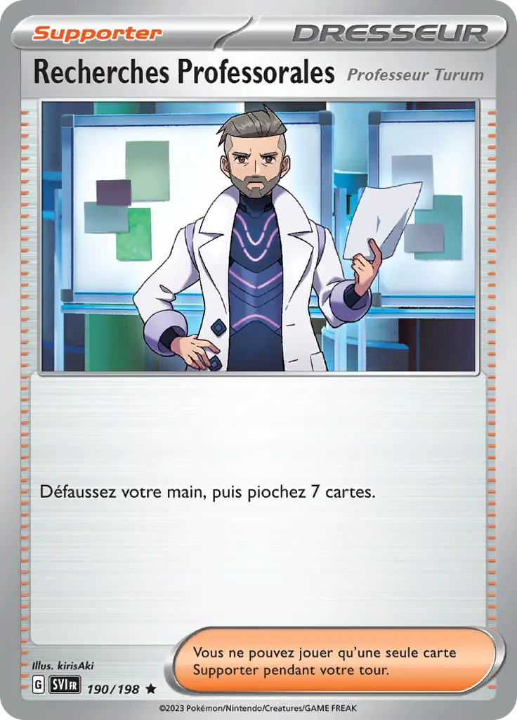Carte Pokémon Recherches Professorales #190 Non Holo — Écarlate et Violet