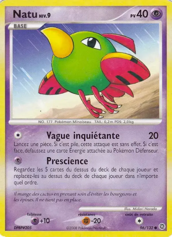 Carte Pokémon Natu #96 — Merveilles Secrètes