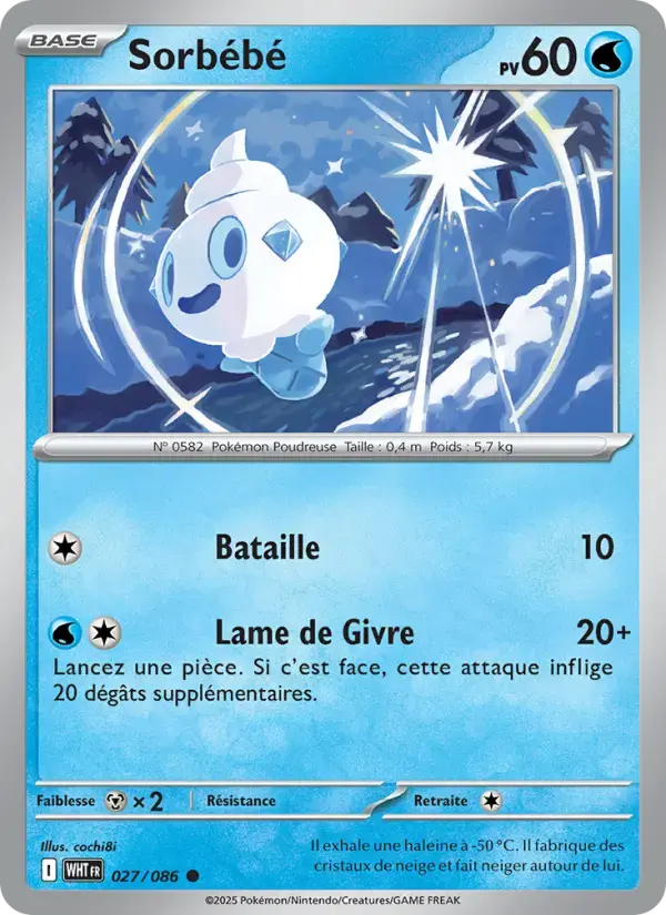 Carte Pokémon Sorbébé #027 — Flamme Blanche