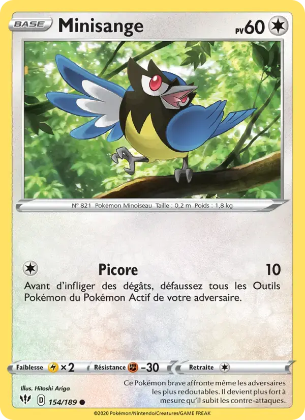 Carte Pokémon Minisange #154 — Ténèbres Embrasées