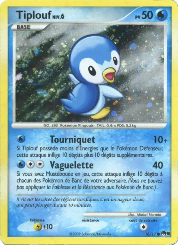 Carte Pokémon Tiplouf #16 — POP 9