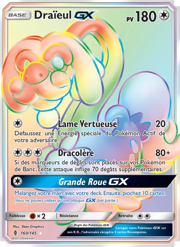Carte Pokémon Draïeul GX #160 — Gardiens Ascendants