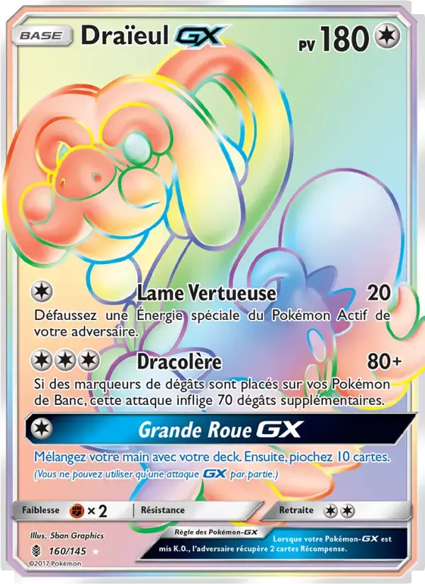 Carte Pokémon Draïeul GX #160 — Gardiens Ascendants