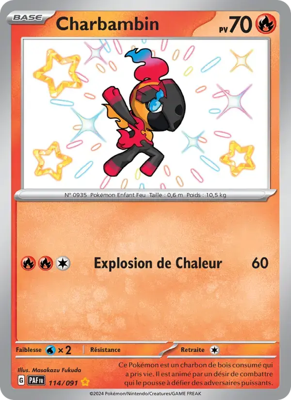 Carte Pokémon Charbambin #114 — Destinées de Paldea