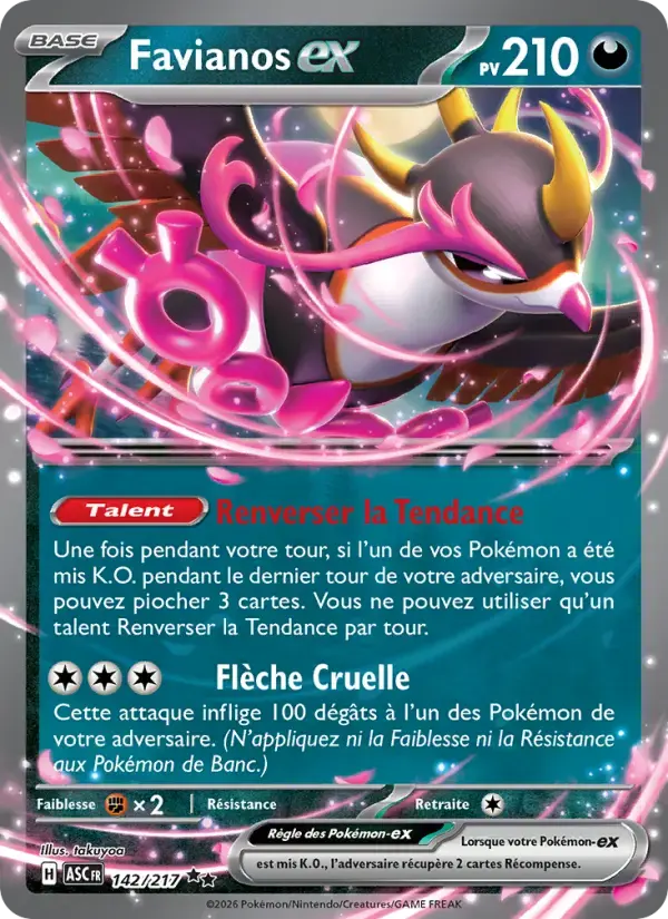 Carte Pokémon Favianos-ex #142 — Héros Transcendants