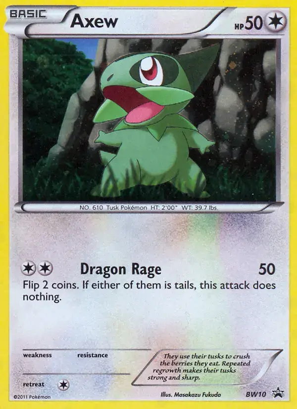 Carte Pokémon Axew #BW10 — Promos Noir et Blanc